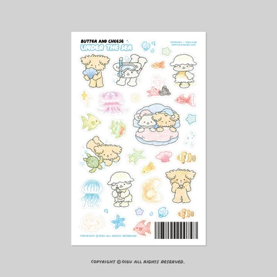 Butter and Cheese sticker - Under the sea (리뉴)