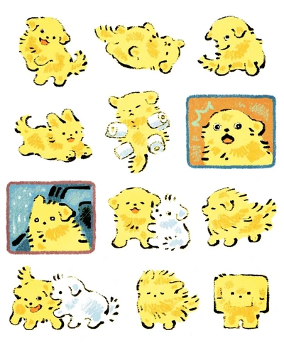 레몬강아지 밈 스티커
