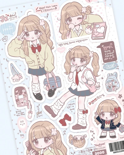 스쿨걸 설탕코팅 스티커 2종♥