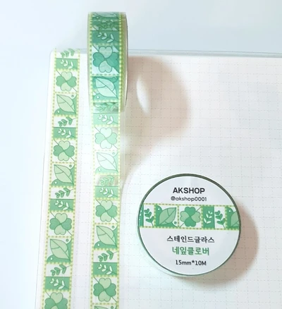 스테인드글라스 네잎클로버 마스킹테이프