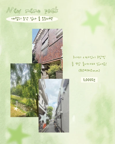 🍏계절의 조각 실사 롱 모조지팩🍏