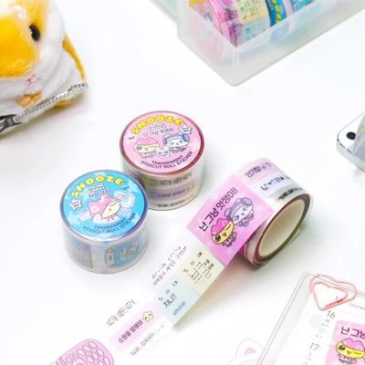 밈라벨 키스컷 롤스티커 1,2탄 (30mm) 2종