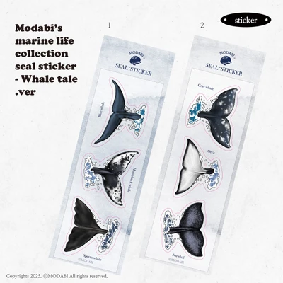(Sticker) Modabi's marine life collection seal sticker - Whale tale.ver