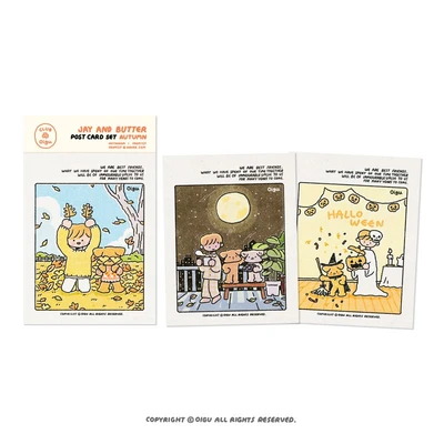 Jay and Butter postcard set _ Autumn