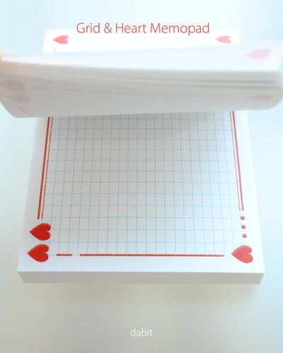 Heart & Grid memopad