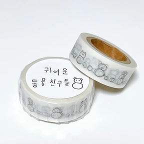 귀여운 동물 친구들 마스킹테이프