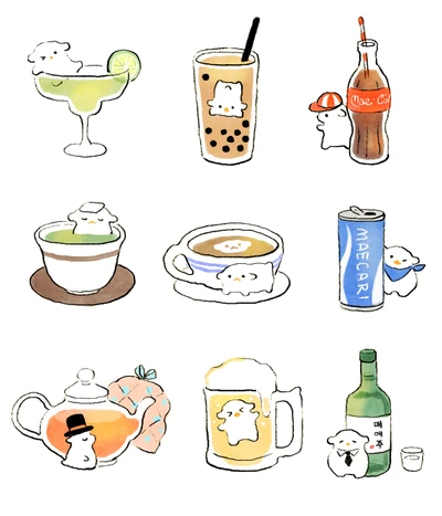 음료수 매애 스티커