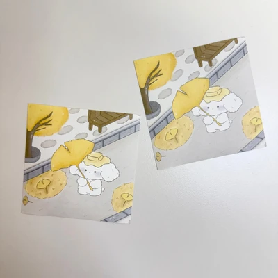 (Sale)가을 숲 설기 모조지 스티커(5매)