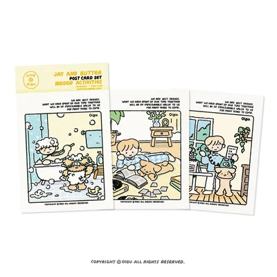 Jay and butter postcard set - Indoor activities