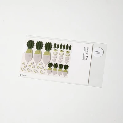 [꽃보다 채소 씰스티커_10종] 오이 / 무 / 배추 / 양파 / 당근 / 호박 / 마늘 / 파 / 가지 / 비트