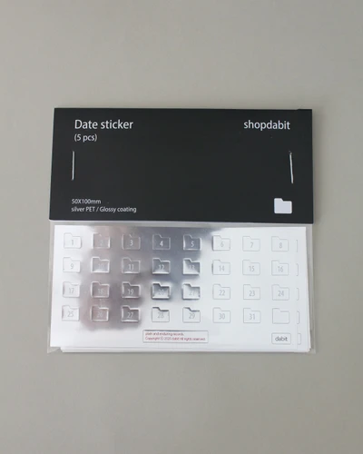 File date sticker (silver, 5pcs)