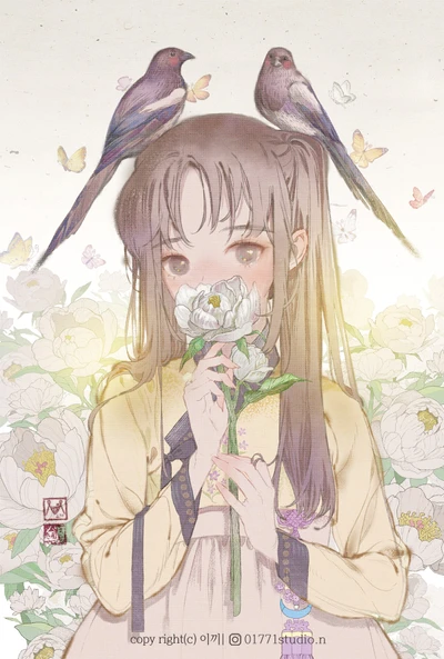 [엽서] 1.작약 소녀/ 2.사계신담/ 3.뭉클한 안녕/ 4.꼭 안아줄게 