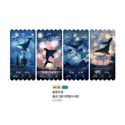 불꽃의 밤 홀로그램 티켓 엽서 세트