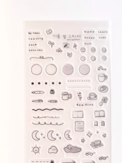 📝 기록 씰 스티커 모노 버전 (그레이, 세이지, 라벤더) Record stickers mono edition