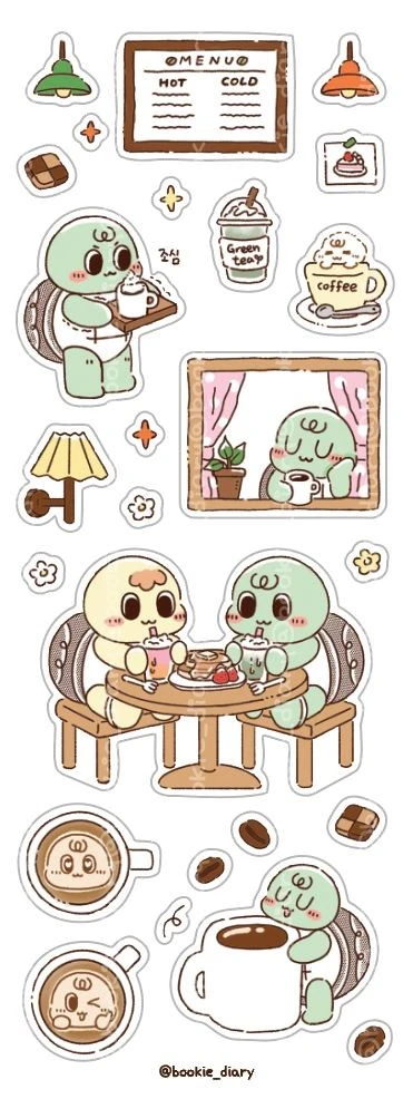 [스티커] 카페는 힐링이지
