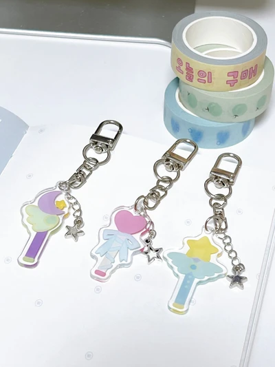 달 하트 별 마법봉 (아크릴 키링)