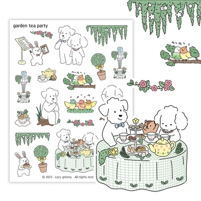 garden tea party 씰스티커