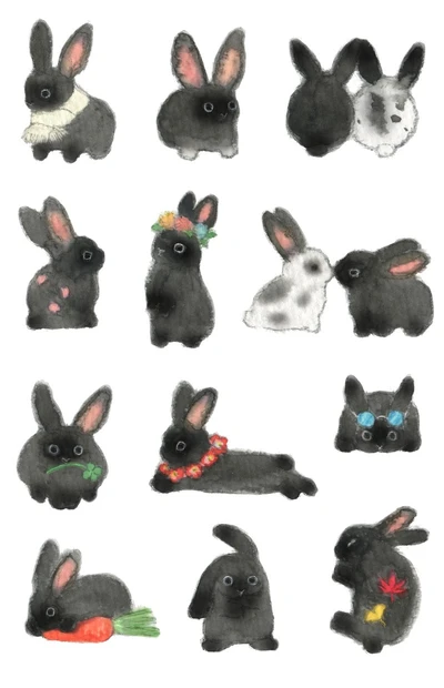 까망토끼 스티커