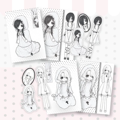 키시/미사 엽서+조각스티커(3p) set