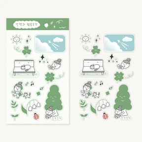 [투명스티커] 산책과 행복조각
