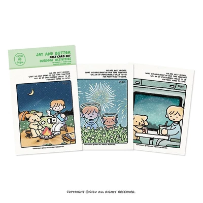 Jay and Butter postcard set - 야외활동