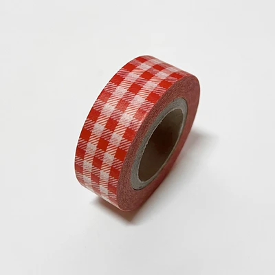 [10% SALE] red gingham check masking tape