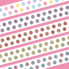 픽셀 쁘띠 알파벳+숫자 키스컷 마테