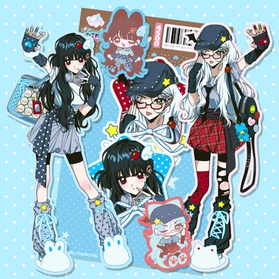 네가 좋아…오타쿠★ 소녀들 매트펄 조각스티커 SET