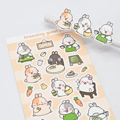 토끼 카페 씰스티커🐰