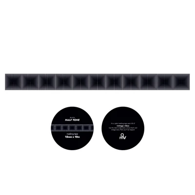 오블러뮤 하프톤 블랙 마스킹테이프 15mm