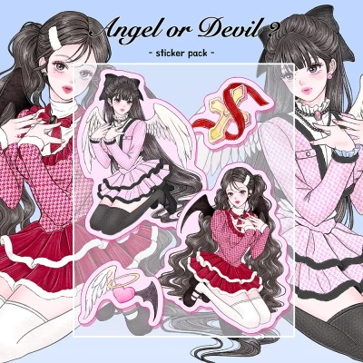 Angel & Devil 조각 스티커