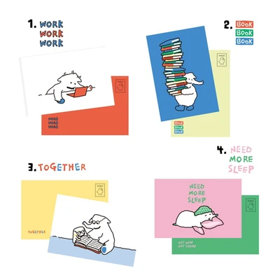 큰 엽서 4종