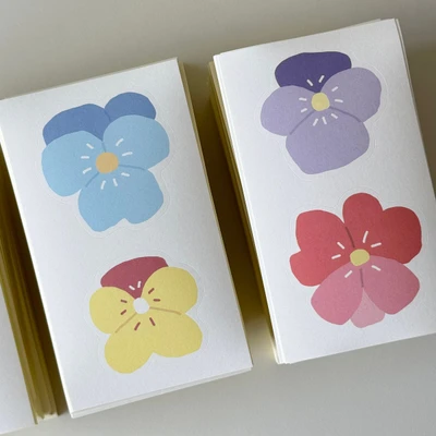 [40%] 팬지꽃 모조지 스티커팩🌸