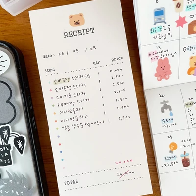 심플 영수증 떡메모지