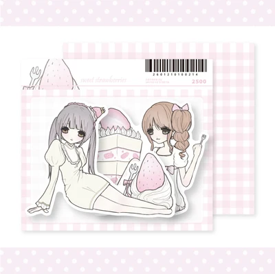 달콤한 딸기 조각스티커