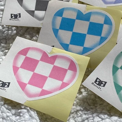 체커하트 모조지 스티커팩