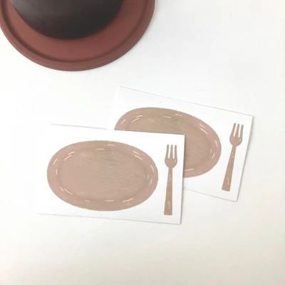 원목 접시 사각 스티커