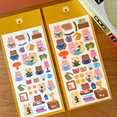 토끼랑 책읽기 스티커