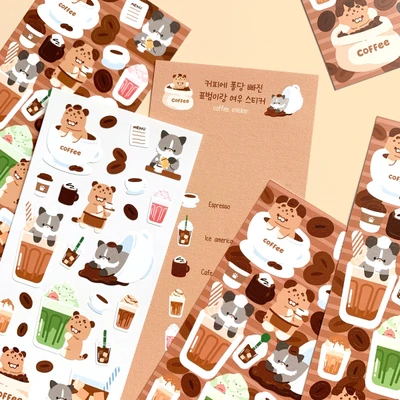 커피 씰 스티커 (무광)