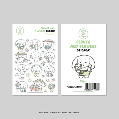 Clover and flowers sticker
