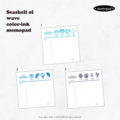(Memopad) Seashell of wave color ink memopad
