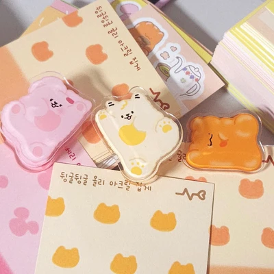 뒹굴뒹굴 아크릴 문구 집게