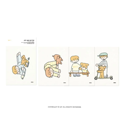 jay and butter postcard set - Day1