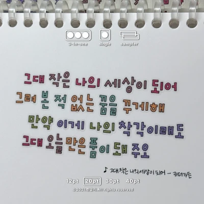 [블랙라인 한글키스컷] 슬림체 20pt IRISH