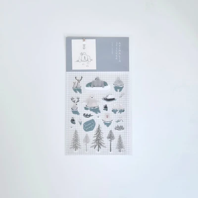 [애니멀리아 투명스티커] 온천 / 해변 / 카페 / 코코넛주스가게 / 크리스마스