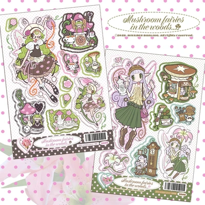 🍄숲속의 버섯요정 칼선스티커 tea&coffee ver.