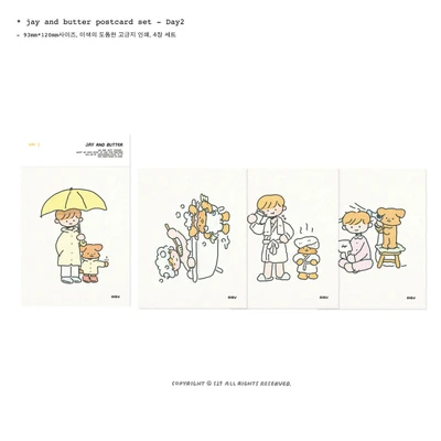 jay and butter postcard set - Day2