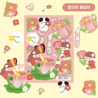 봄 스티커 4종