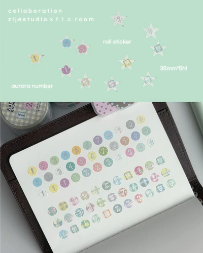 [콜라보레이션] 지제x티엘씨룸 오로라 넘버 롤스티커