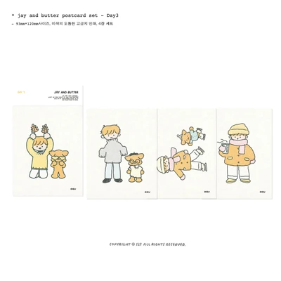jay and butter postcard set - Day3
